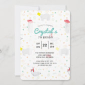 Polar Beer '80s Kleurrijke Witte Verjaardag Uitnod Kaart (Voorkant)