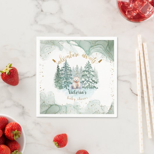 Polar Beer Adventure wacht op Baby shower Servet (Insitu)