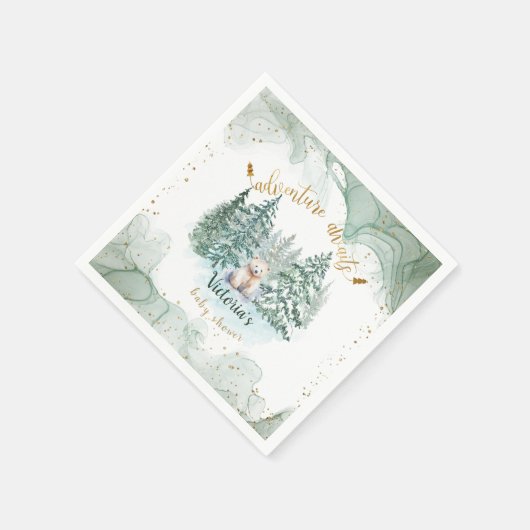 Polar Beer Adventure wacht op Baby shower Servet (Hoek)