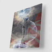 Polar Beer Amerikaanse vlag Vierkante Klok (Hoek)