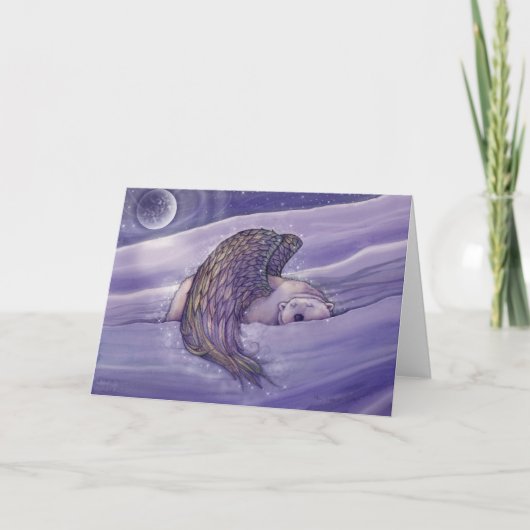 Polar Beer Angel Christmas Kaart beroemd gemaakt d (Voorkant)