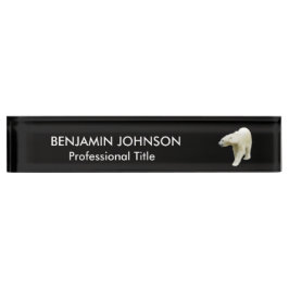 Polar Beer Animal op zwart Naambordje