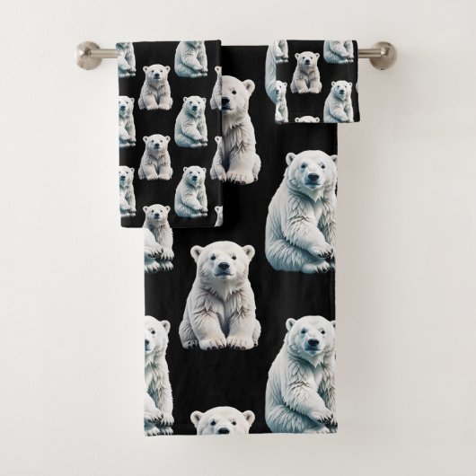 Polar Beer Animal Pattern Design Bad Handdoek (Insitu)