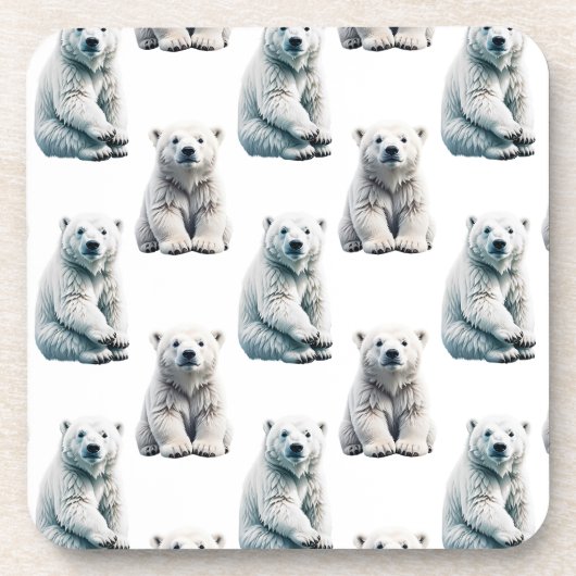 Polar Beer Animal Pattern Design Bier Onderzetter (Voorkant)