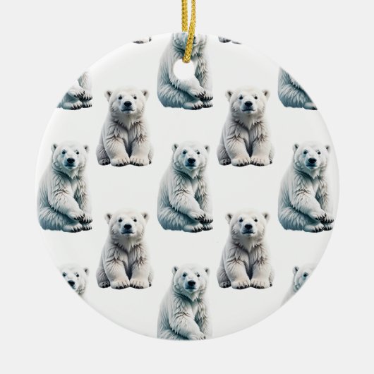 Polar Beer Animal Pattern Design Keramisch Ornament (Voorkant)