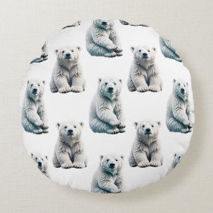 Polar Beer Animal Pattern Design Rond Kussen