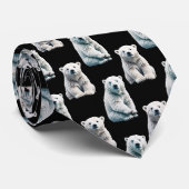 Polar Beer Animal Pattern Design Stropdas (Opgerold)