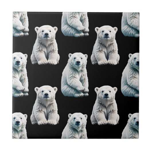 Polar Beer Animal Pattern Design Tegeltje (Voorkant)