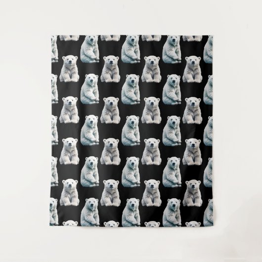 Polar Beer Animal Pattern Design Wandkleed (Voorkant)