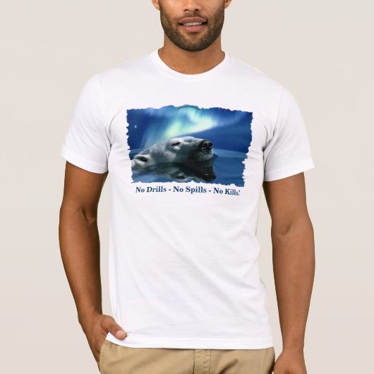 Polar Beer Anti-Oil Drilling Environmental Art T-shirt (Voorkant)