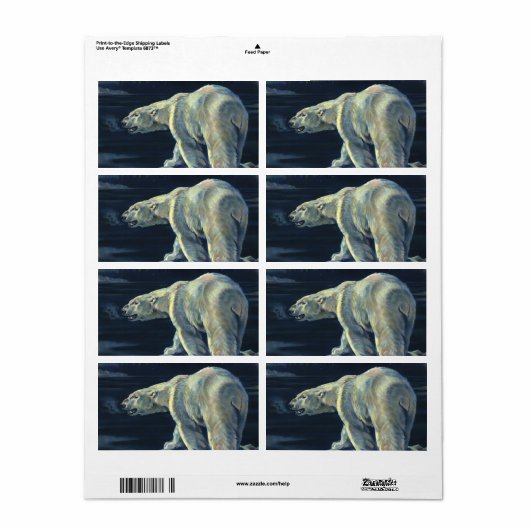  Polar Beer, Arctic Marine Life Animals Etiket (Full Sheet)