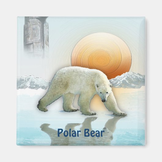 Polar Beer Arctic Wildlife Art Magnet (Voorkant)