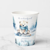 Polar beer arctische winter baby shower sjabloon papieren bekers (Achterkant)