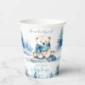 Polar beer arctische winter baby shower sjabloon papieren bekers (Voorkant)