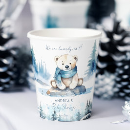 Polar beer arctische winter baby shower sjabloon papieren bekers