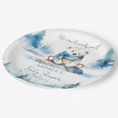 Polar beer arctische winter baby shower sjabloon papieren bordje (Gekanteld)