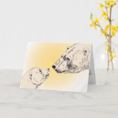 Polar Beer Art Kaarten Moederdag Kunst Kaart (Gele Bloem)