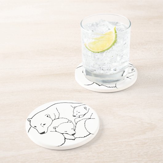 Polar Beer Art Onderzetters Beer en kubusOnderzett (Zijkant)