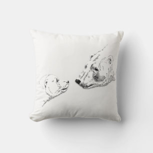 Polar Beer Art Pillow Moeder w. Baby Beren Pillow Kussen