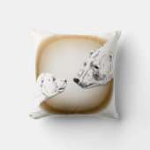 Polar Beer Art Pillow Moeder w. Baby Beren Pillow Kussen (Voorkant)