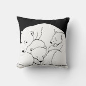 Polar Beer Art Pillow Moeder w. Baby Beren Pillow Kussen (Voorkant)