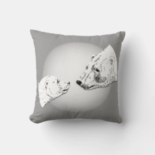 Polar Beer Art PillowMoeder- en Cub-Beren Pillow Kussen