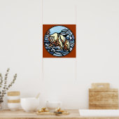 Polar Beer Art Print Tribal Wildlife Home Decor (Keuken)