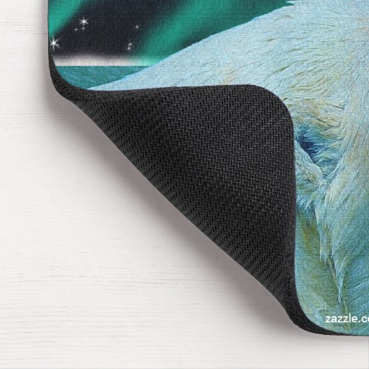Polar Beer & Aurora Borealis Art Mousepad Muismat (Hoek)