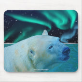 Polar Beer & Aurora Borealis Art Mousepad Muismat (Voorkant)