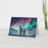 Polar Beer Aurora Borealis Noorderlicht Arctisch Feestdagen Kaart (Voorkant)