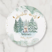 Polar Beer avontuur wacht op Schattige Baby shower Bedankjes Labels (Voorkant)