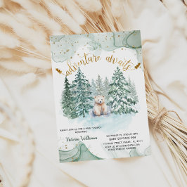 Polar Beer avontuur wacht op Schattige Baby shower Kaart