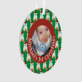 Polar beer baby 1st Kerstmis Pas fototekst aan Ornament (voorkant)