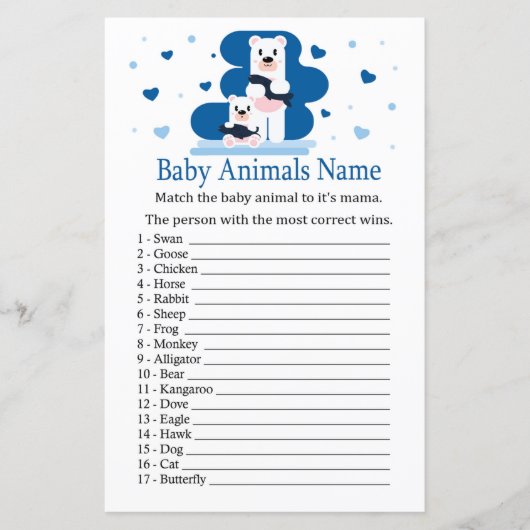 Polar beer Baby Animals Name Game (Voorkant)