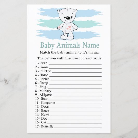 Polar beer Baby Animals Name Game (Voorkant)