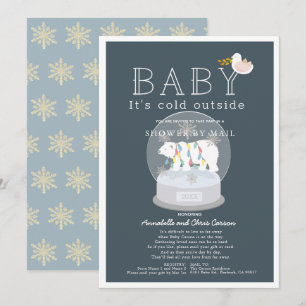Polar Beer Baby Cold Blue Baby shower e-mail Kaart
