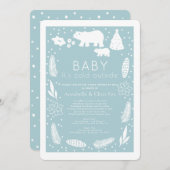 Polar Beer Baby Het is Koud Blauw Baby shower per Kaart (Voorkant / Achterkant)