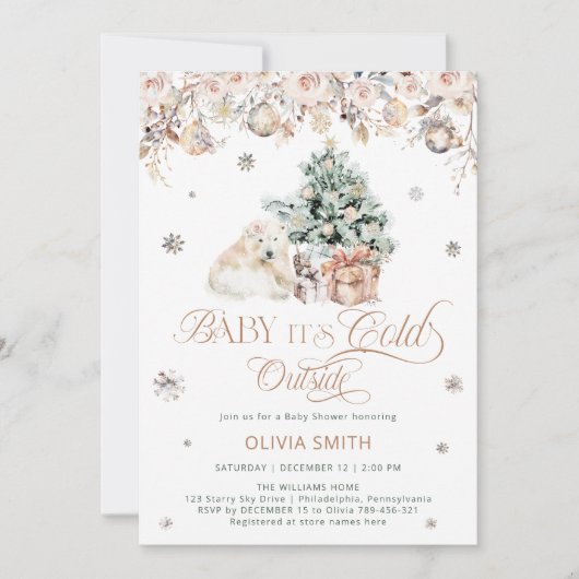 Polar Beer Baby het is koud buiten Baby shower Kaart (Voorkant)