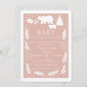 Polar Beer Baby Het is koud buiten roze Baby showe Kaart (Voorkant / Achterkant)