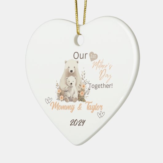 Polar Beer & baby, onze eerste Moederdag samen Keramisch Ornament (Links)
