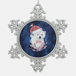 Polar Beer Baby Pet Tin Sneeuwvlok Ornament