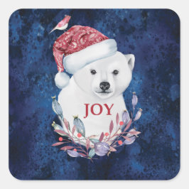 Polar Beer Baby Pet Vierkerst Plein Stisch Vierkante Sticker