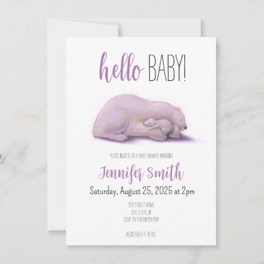 Polar Beer Baby shower Invitation Kaart (Voorkant)