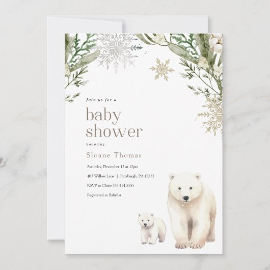 Polar Beer Baby shower Invitation Kaart (Voorkant)