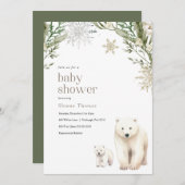Polar Beer Baby shower Invitation Kaart (Voorkant / Achterkant)