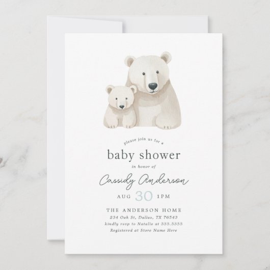 Polar Beer Baby shower Invitation Kaart (Voorkant)