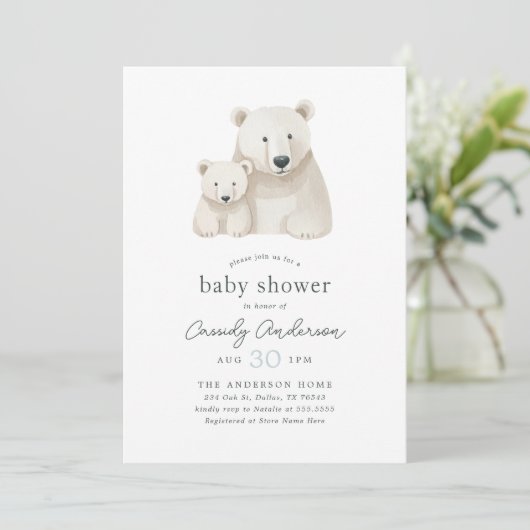 Polar Beer Baby shower Invitation Kaart (Staand voorkant)