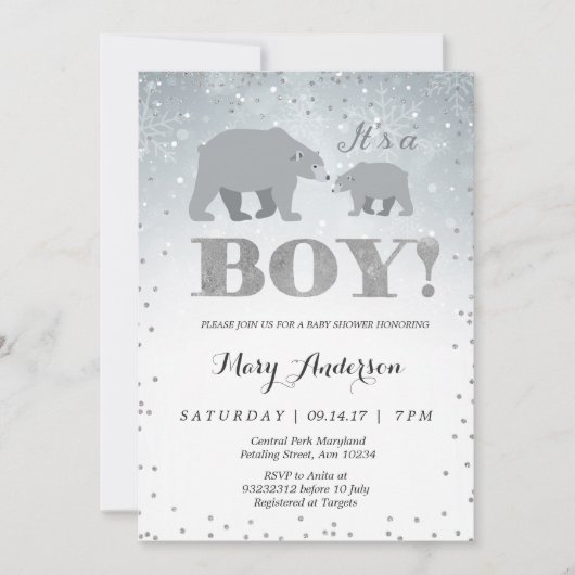 Polar Beer Baby shower Invitation Kaart (Voorkant)