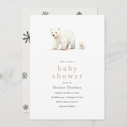 Polar Beer Baby shower Invitation Kaart (Voorkant / Achterkant)