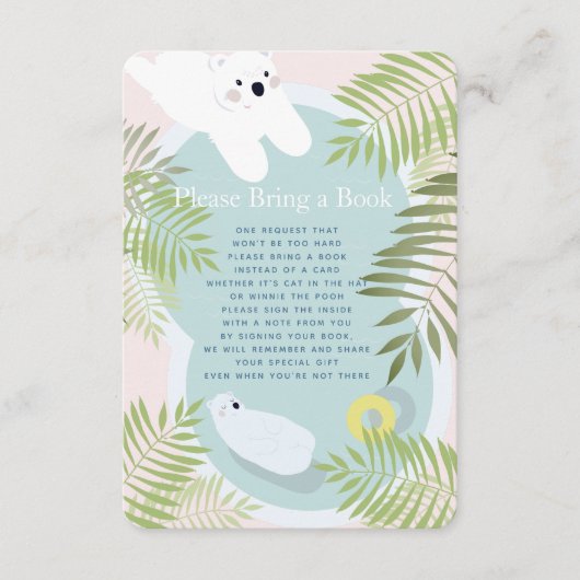 Polar Beer Baby shower Neem een boek Kaart (Voorkant)